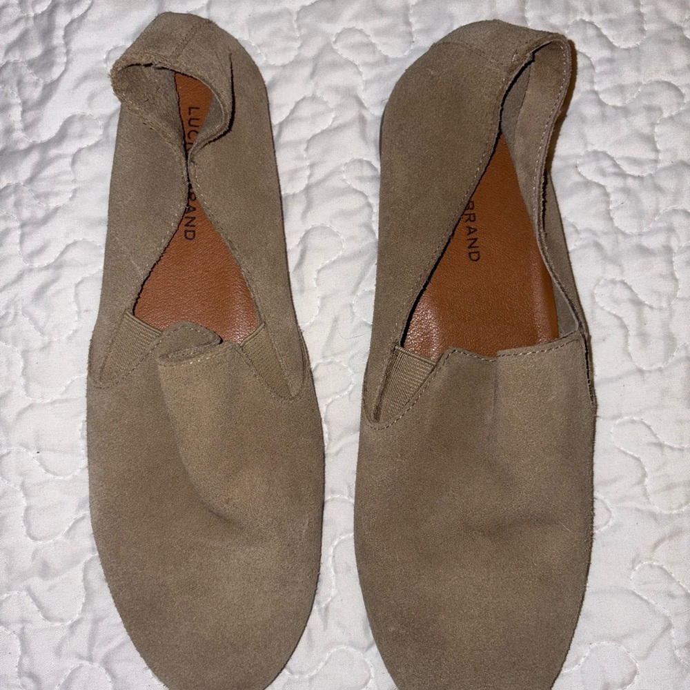 Lucky Brand Tan Suede Loafers Flats